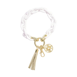 Lilly Pulitzer Chain Keychain, White/Gold