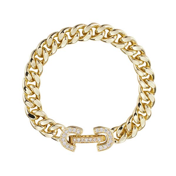 Gold Plated Snap Lock Bracelet