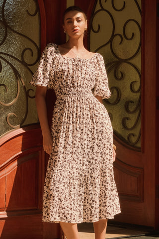 Ditsy Printed Midi Dress