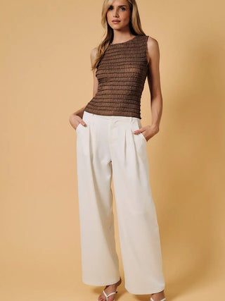 Boat Neck Short Sleeve Ruched Top