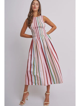 Candy Stripe Midi Dress