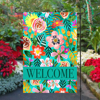 Garden Flag - Green Flowers and Fern