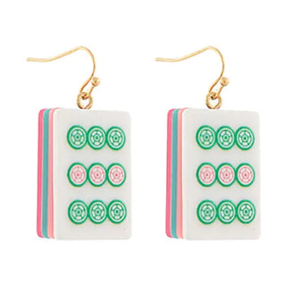 Mahjong Tile Earrings - Dot