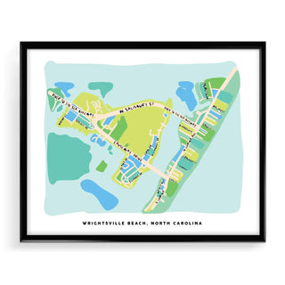 Wrightsville Beach North Carolina Map Art Print