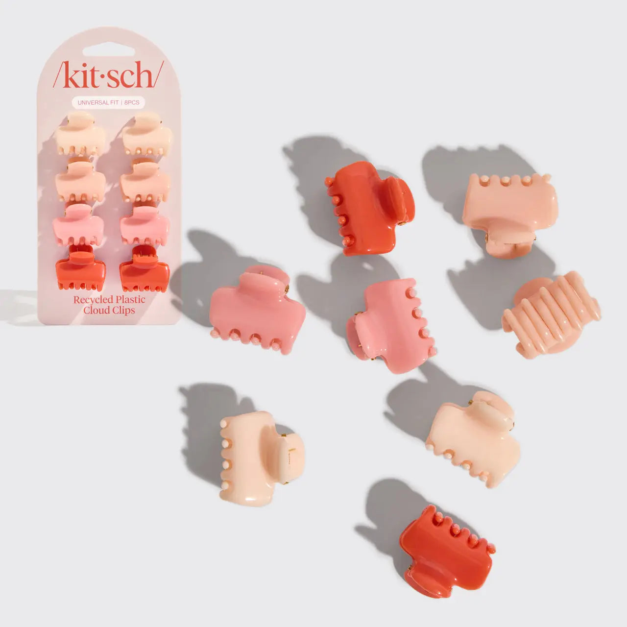 KITSCH Recycled Plastic Mini Cloud Clips 8pc - Cherry Blossom