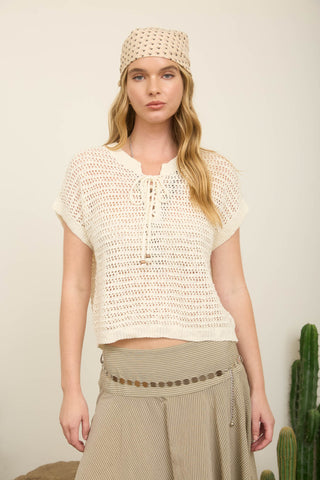 Liana Lace Up Top