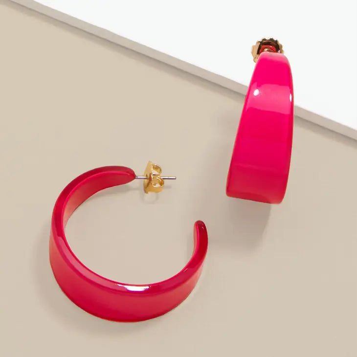 Zenzii Chunky Resin Hoop Earring