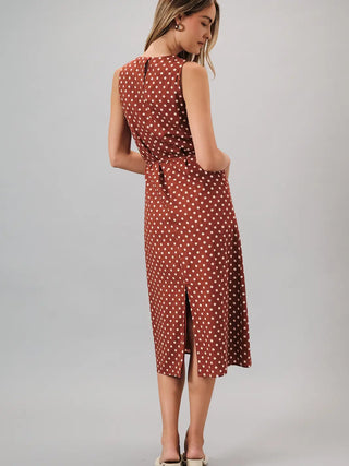 Cinnamon Dot Midi Dress