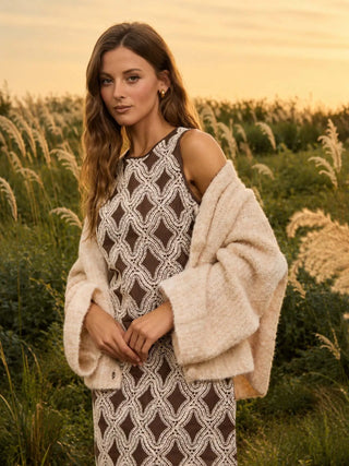 Textured Geometric Sleeveless Mini Dress