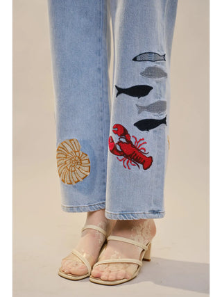 Sea Life Stretch Jeans