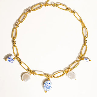 Riela Ceramic Floral Charm Necklace