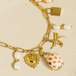 Shell & Pearl Charm Necklace