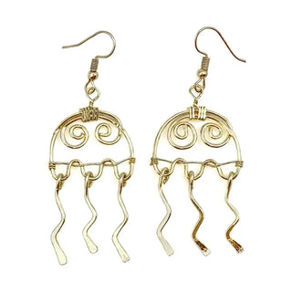 Gold Plated Earrings - Jellyfish