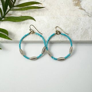 Seed Bead Hoop Earrings