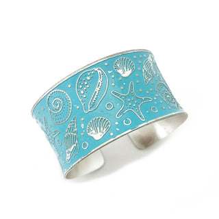 Coastal Silver Patina Cuff Bracelets
