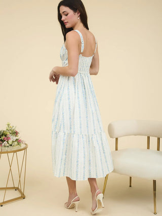 Hyacinth Floral Stripe Maxi Dress
