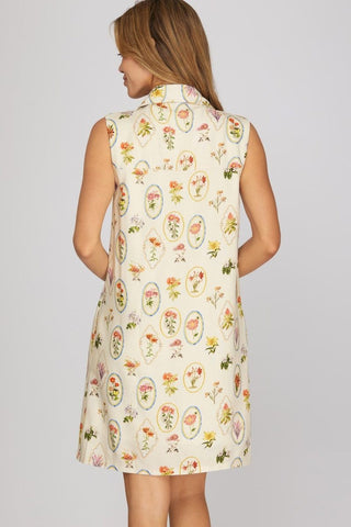 Florals Collared Mini Dress