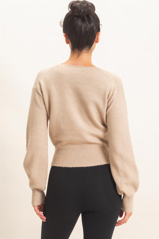 V-Neck Wrap Sweater