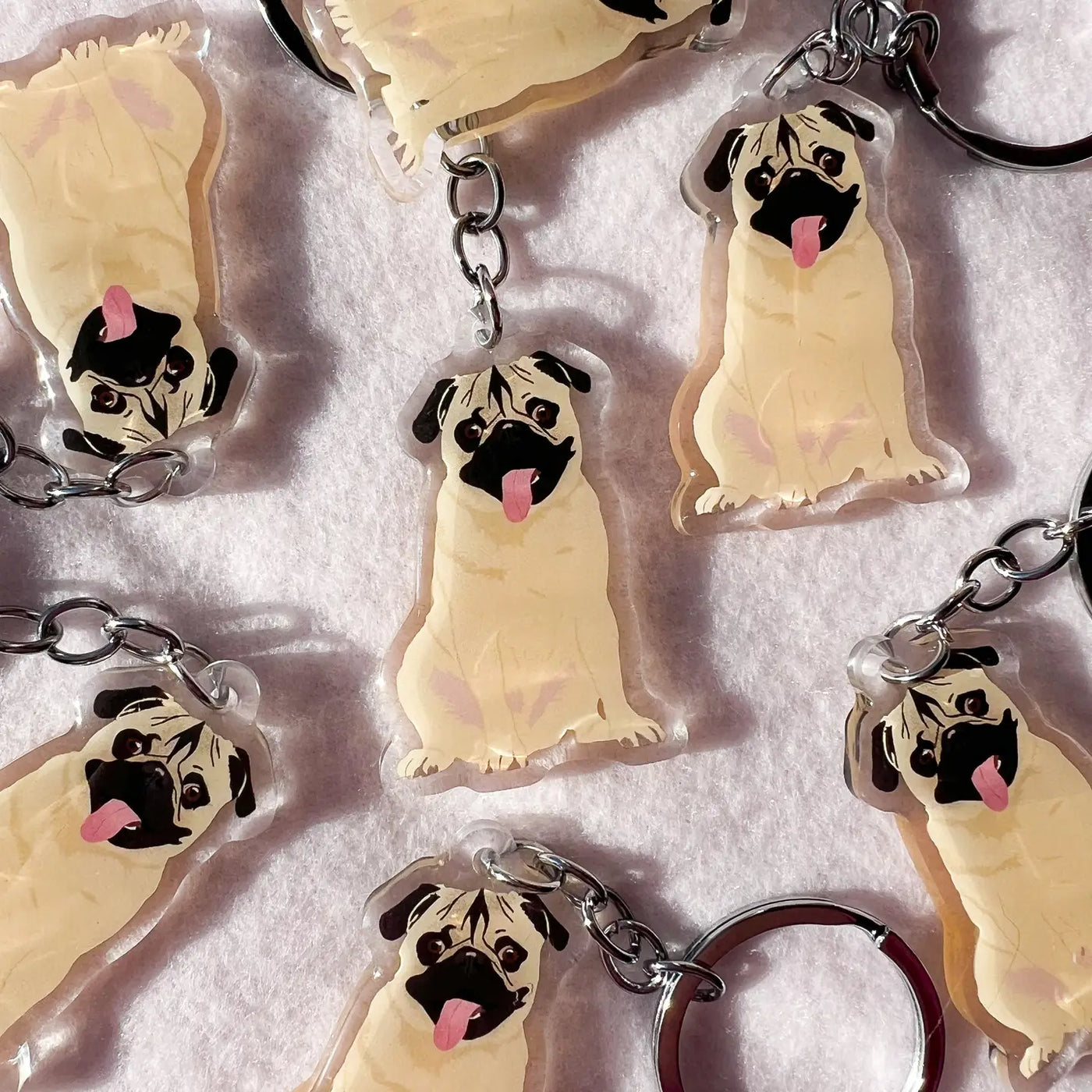 Pug (Fawn) Keychain