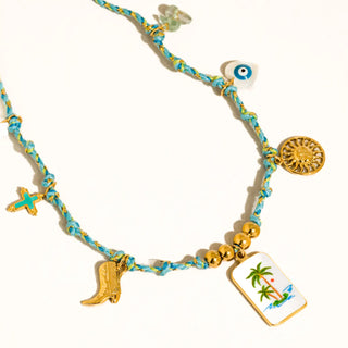 Peche Vintage Charm Rope Necklace