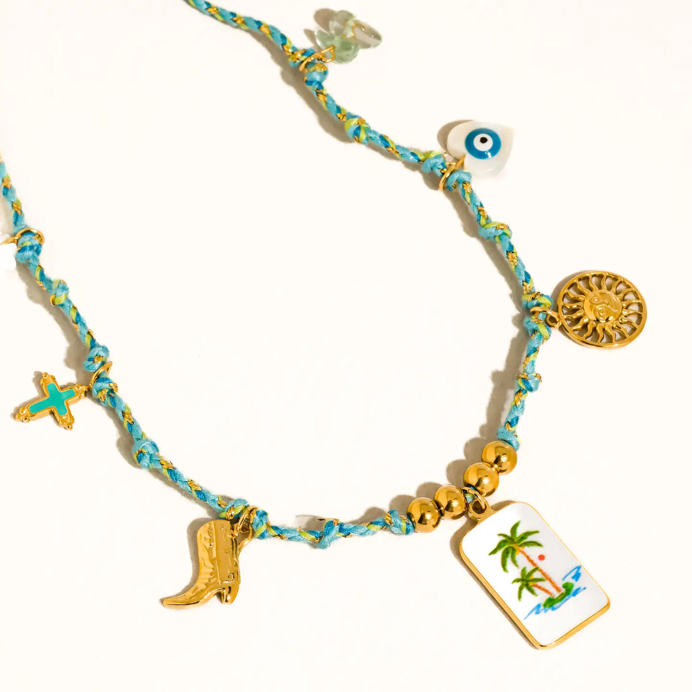 Peche Vintage Charm Rope Necklace