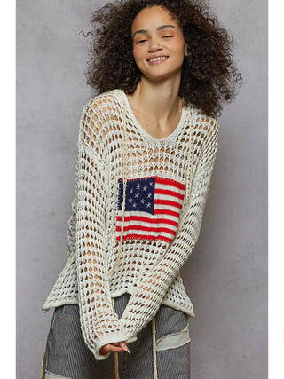 Pol American Flag Hoodie Sweater