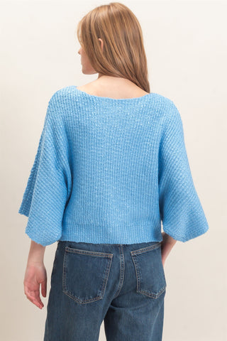 Ribbed Boat Neck Sweater