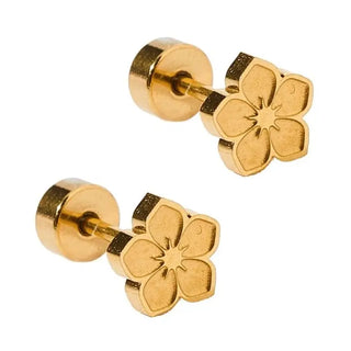 Linny Co Screwback Stud Earrings - Hibiscus