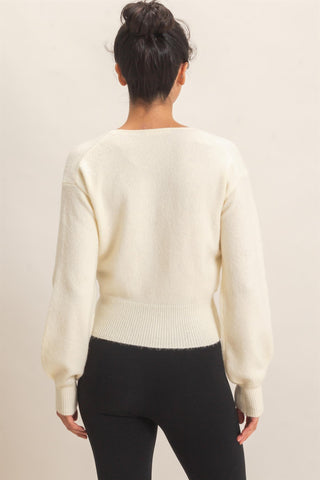V-Neck Wrap Sweater