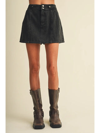 Double Button Denim Skort