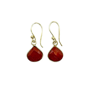 Gold Plated Earrings with Semi-Precious Stone