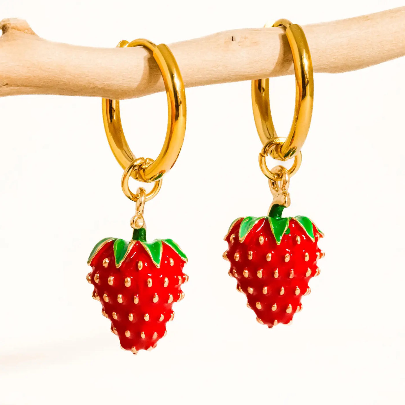 Strawberry Huggie Earrings