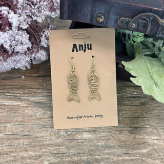 Gold Plated Earrings - Fish