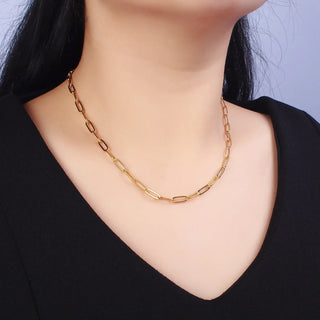 Blowout Dainty Gold plated Paperclip  Necklace