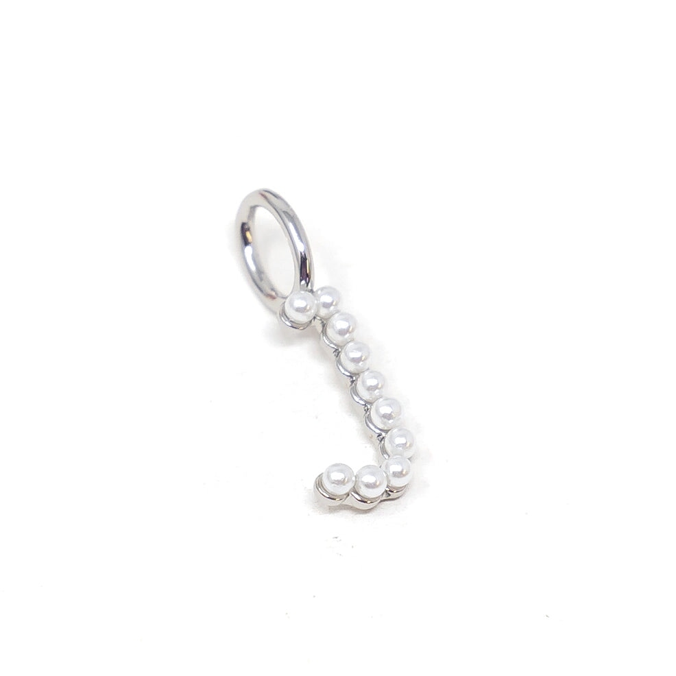 Silver Pearl Initial Charms