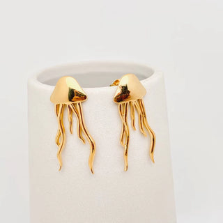 Jellyfish Earrings - 18K Gold Plated Stainless Steel