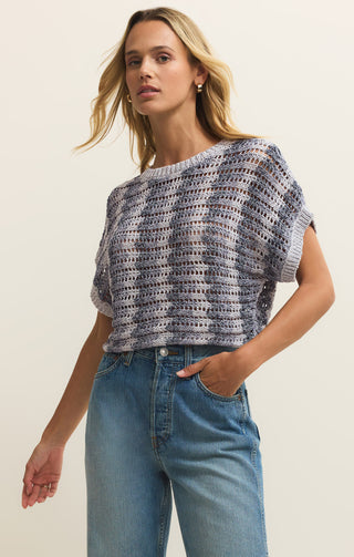 Z Supply Ballast Crochet Stripe Top