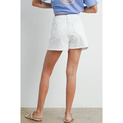 High Waisted Denim Shorts with Pockets
