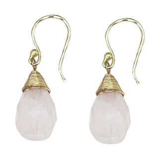 Gold-Plated Gemstone Teardrop Earrings