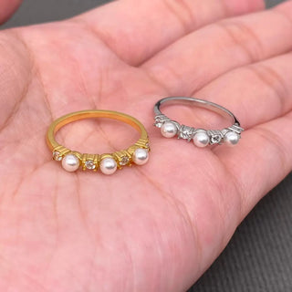 Pearl & CZ Ring