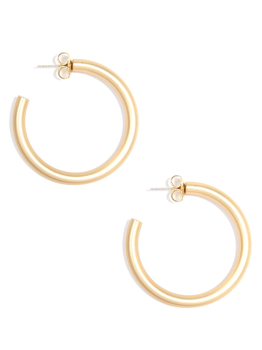 Medium Matte Chunky Hoop Earring