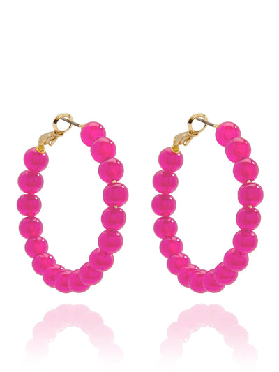 Zenzii Medium Glass Bead Hoop Earring