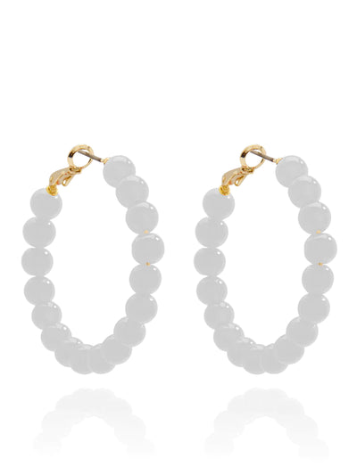 Zenzii Medium Glass Bead Hoop Earring