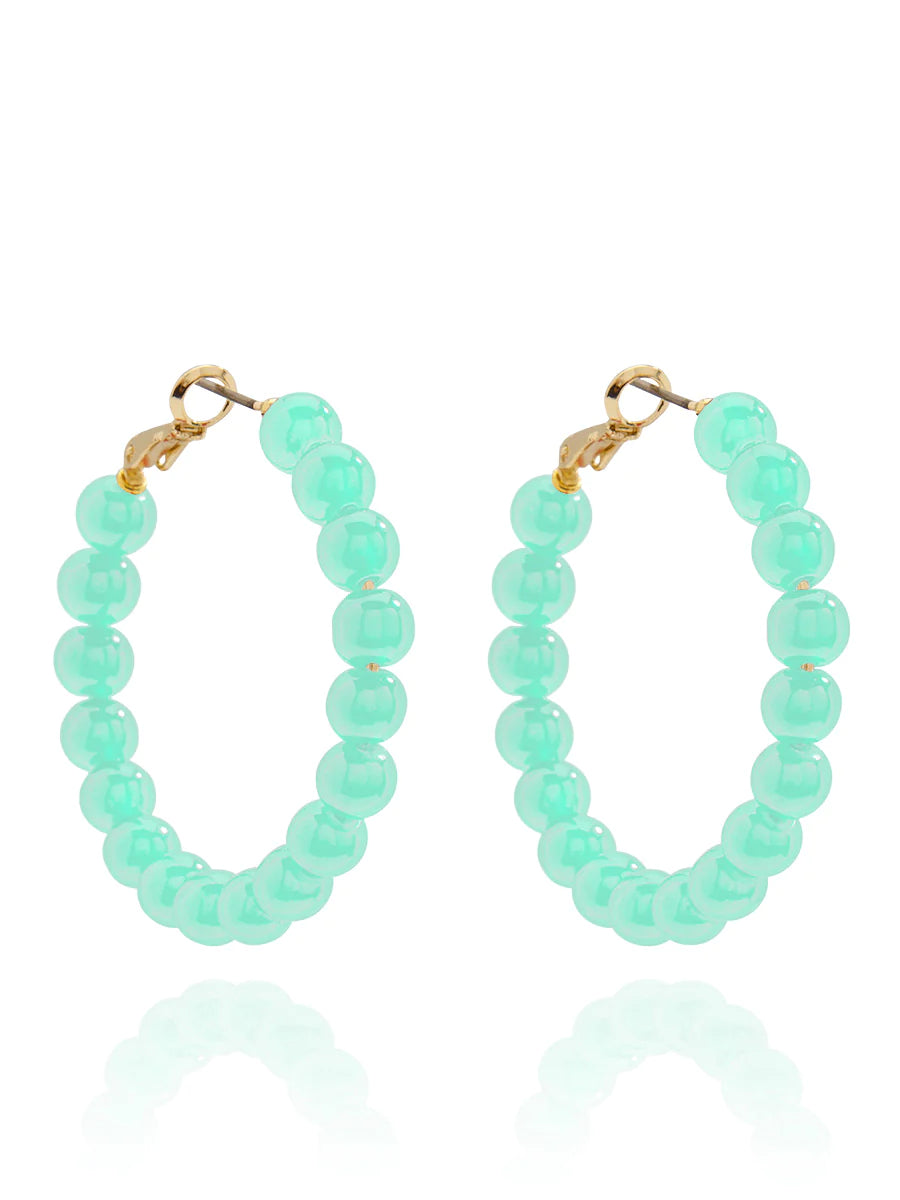 Zenzii Medium Glass Bead Hoop Earring