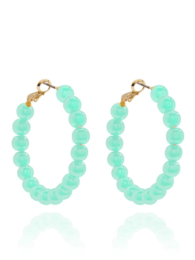 Zenzii Medium Glass Bead Hoop Earring