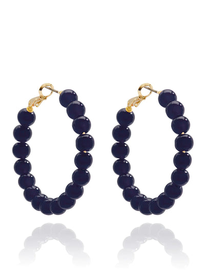 Zenzii Medium Glass Bead Hoop Earring