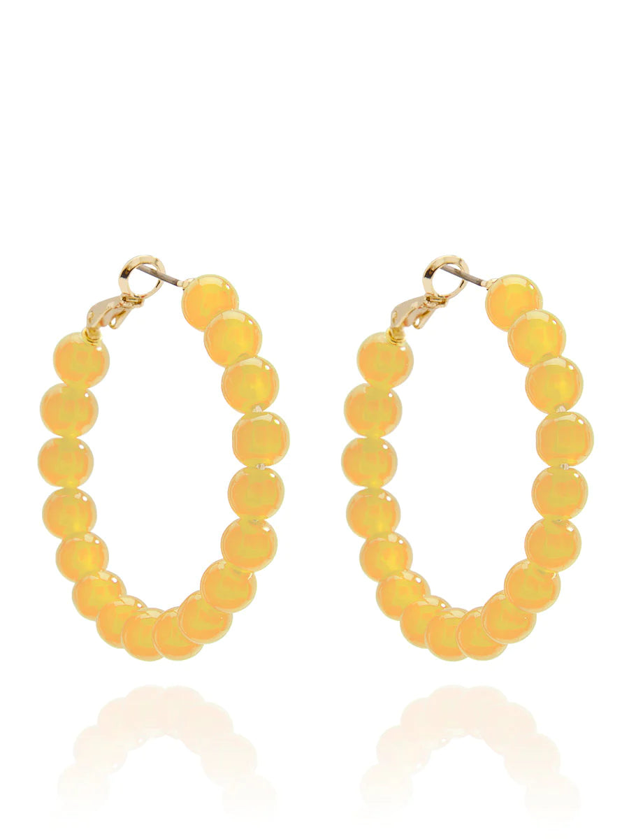 Zenzii Medium Glass Bead Hoop Earring