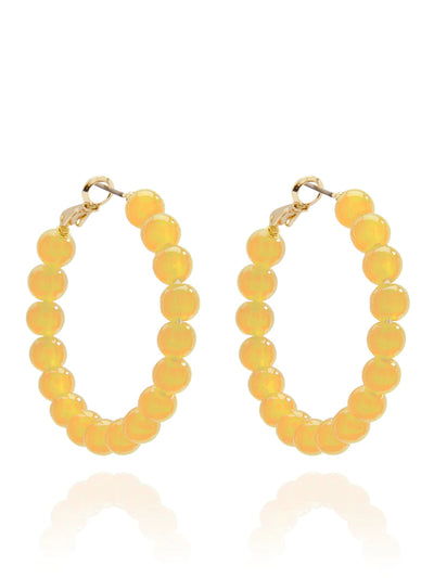 Zenzii Medium Glass Bead Hoop Earring