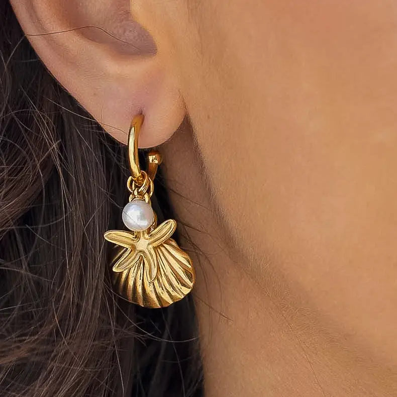Marlene Sea Shell and Star Earrings