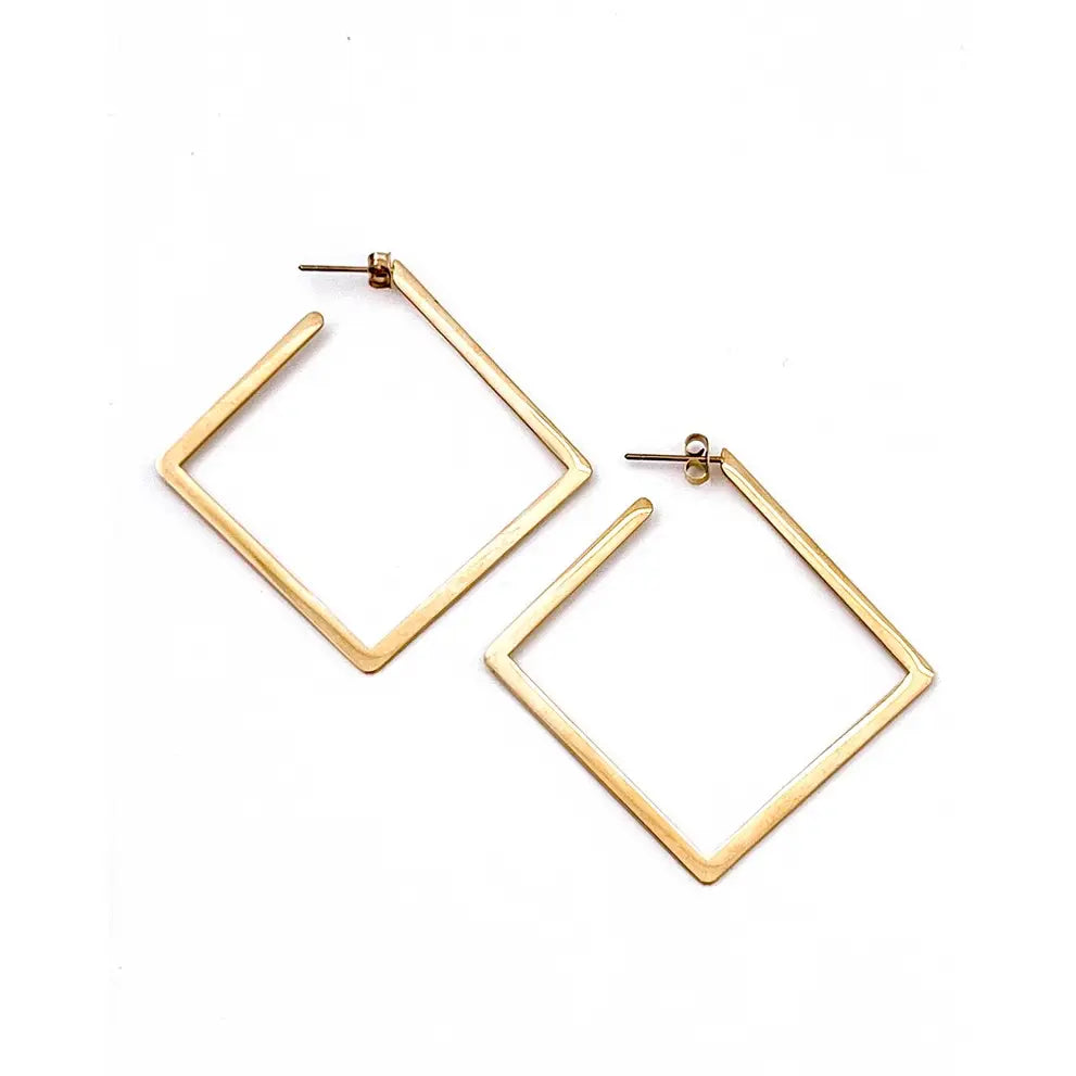 Eliora Gold Open Square Earrings